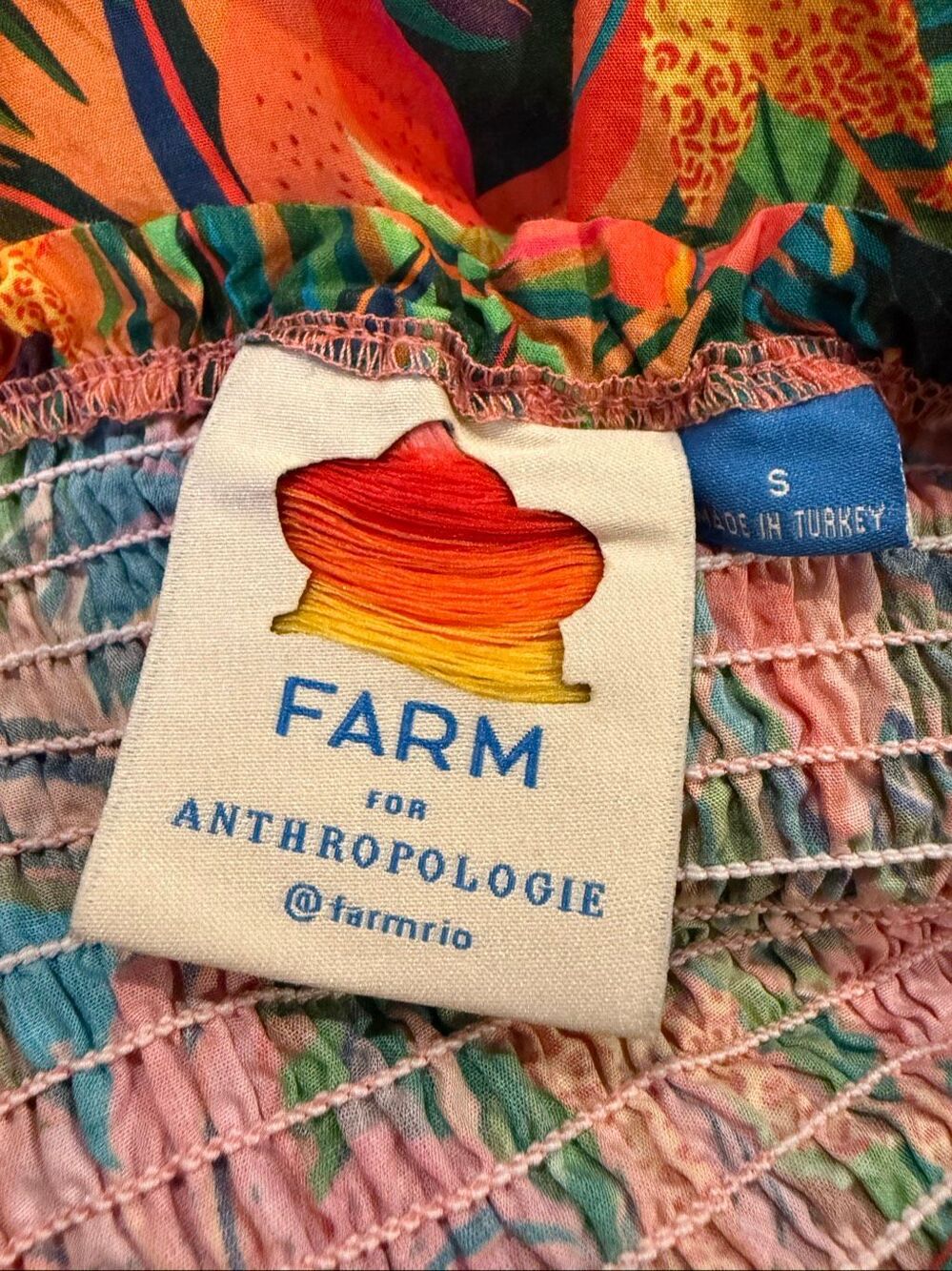 Farm Rio Anthropologie Tropical Beaded Sleeveless Midi Dress Size S - Picture 4 of 6